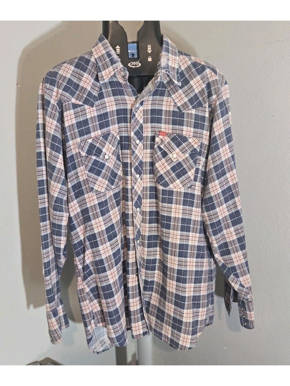 Vintage Ely Plains Shirt Mens Multicolor Plaid Western Pearl Snap Cowboy